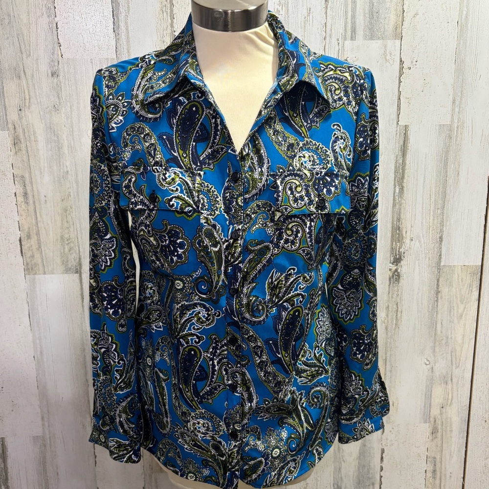 Notations Paisley Print Button Down‎ Top